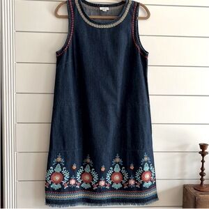 J. Jill Jean Embroidered Dress